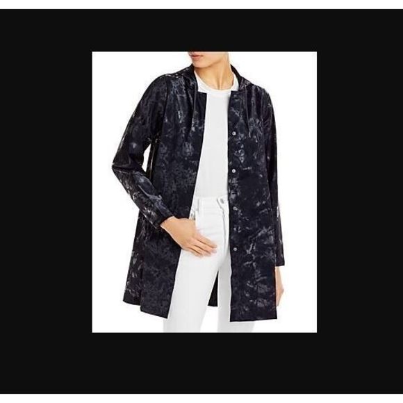 Rains 18340 Women Sz XL Black Echoes Hooded A-Line Polyester Snap Up Jacket $125 - Picture 12 of 12